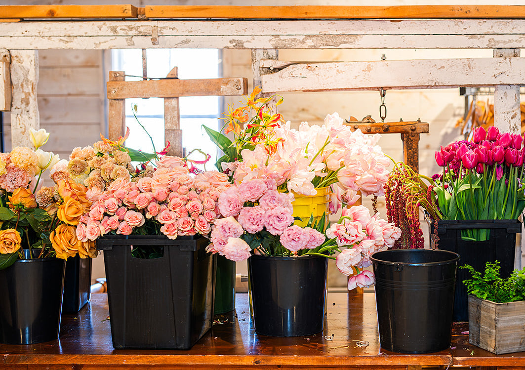 Bucket of Mixed Flower Stems (for DIY designs) Sweet Blossoms LLC